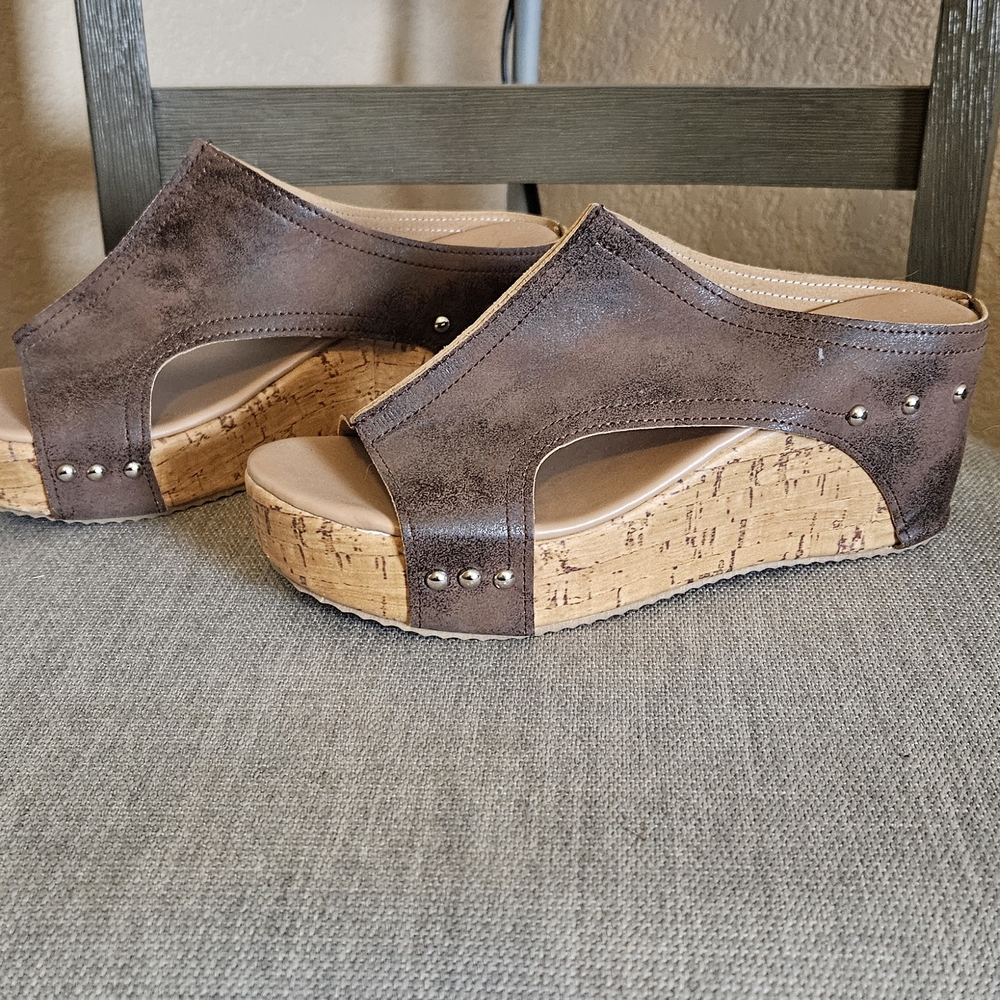 Brown Wedge Sandals